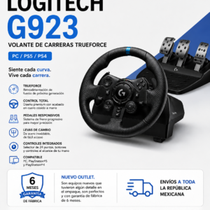 Volante de careras Logitech G923 TRUEFORCE PC/PS5/PS4. Nuevo outlet.