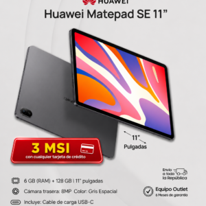Tablet Huawei Matepad Se 11 Wifi. 6GB ram 128gb ssd + CABLE Y CUBO. Nuevo Outlet