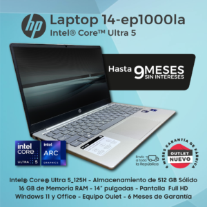 Hp 14-ep1000la. Intel Ultra 5. 16gb Ram. 512gb Ssd. 14". Nuevo Outlet