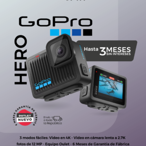 GoPro HERO 4K. Cámara Lenta 2.7K. Fotos 12 MP. Sumergible. Nuevo Outlet